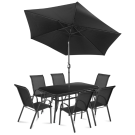 Garden set RUBY DARK - sto + 6 stolica + suncobran 